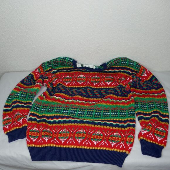 NWT Vintage Northern Isles Ramie Cotton Christmas Holiday Sweater M Yarings - Picture 6 of 10